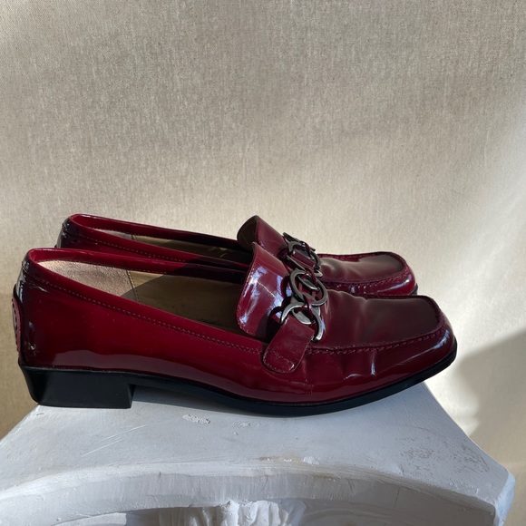 Red Patent Leather Liz Claiborne Flex Loafers - Picture 2 of 5